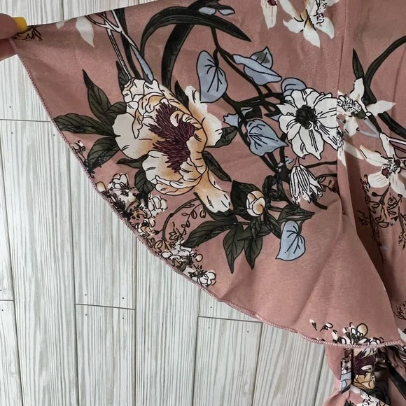 Shein Floral Wrap V-Neck Flare Dress - Picture 4 of 4